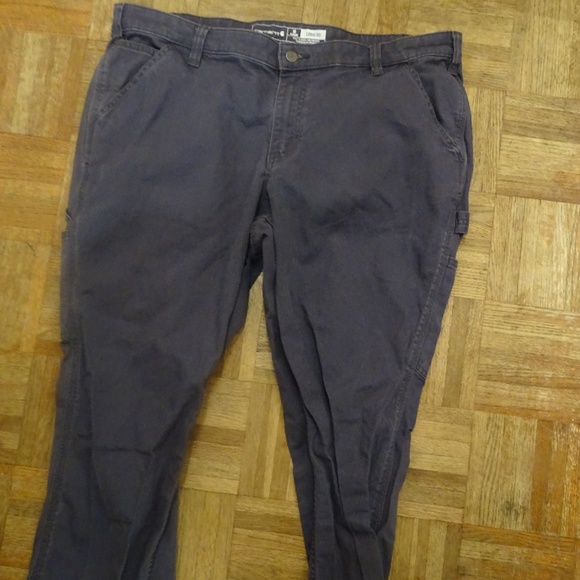 EUC UNISEX RUGGED FLEX LOOSE FIT CANVAS WORK PANTS SIZE 18 REG. 28-30 INCHES - Picture 2 of 3